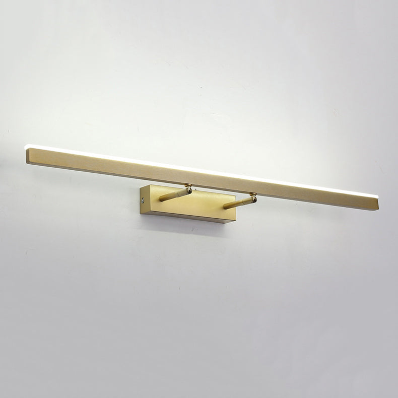 Metal Linear Shape Mirror Wall Light Modern 1-Light Mirror Wall Light Sconces in Gold