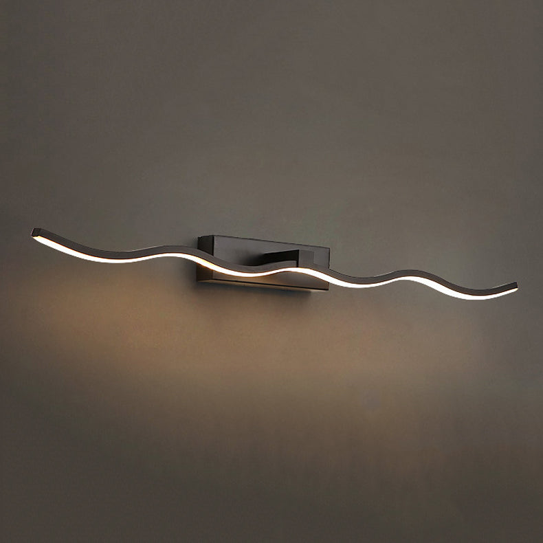 Metal Linear Shape Mirror Wall Light Modern Style 1 Light Mirror Wall Light Sconces