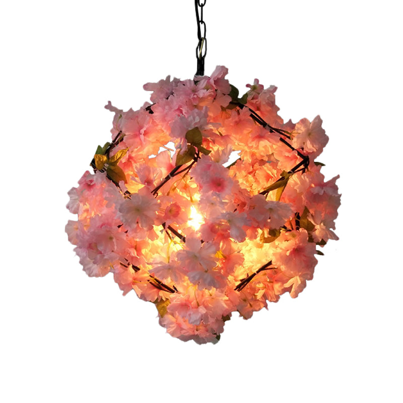 Cherry Blossom Restaurant pendentif éclairage industriel métal 1 lumière noire peinnomade de suspension, 19,5 "/23,5" dia