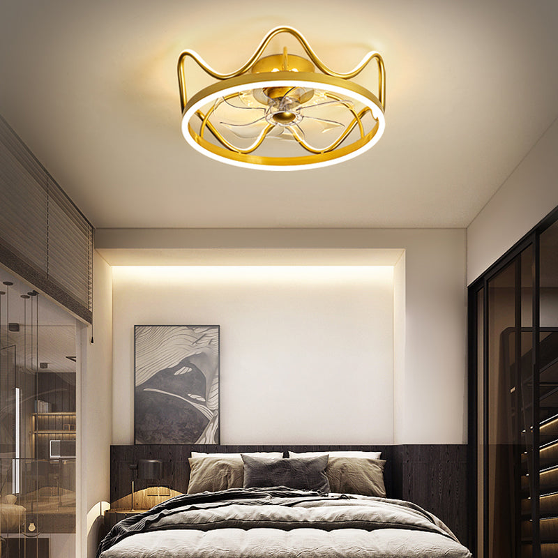 2 Light Ceiling Fan Lighting Modern Style Metal Ceiling Fan Lighting for Bedroom