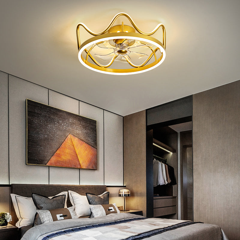 2 Light Ceiling Fan Lighting Modern Style Metal Ceiling Fan Lighting for Bedroom