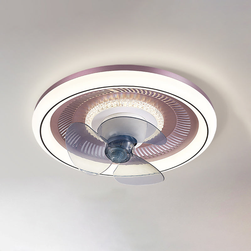 Metal Round Ceiling Fan Light Modern-Style LED Ceiling Mounted Light