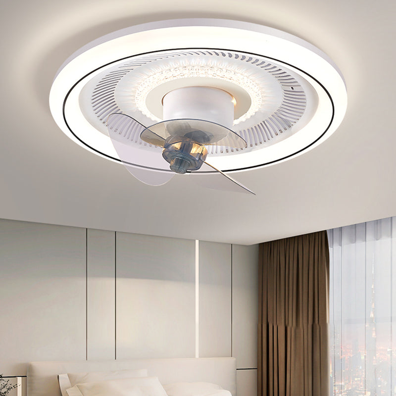 Metal Round Ceiling Fan Light Modern-Style LED Ceiling Mounted Light