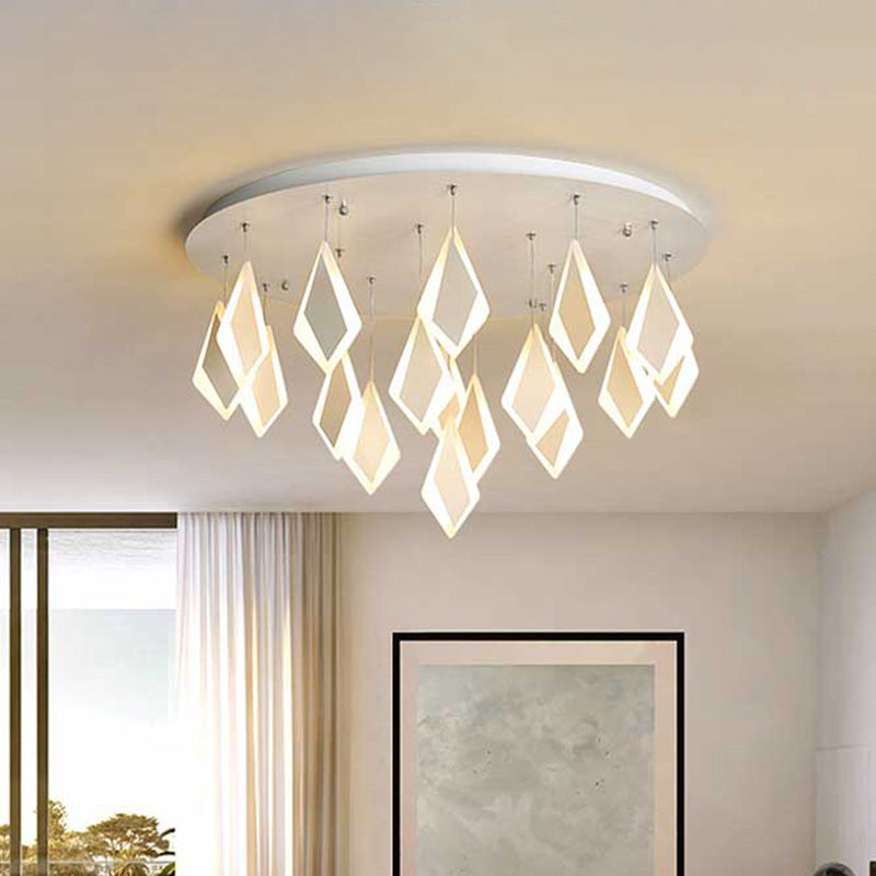 LED Acrilico Drop Flush Monte Light Contemporary 19 "/27" /31.5 " Wide Bedroom Massimale Lampada Fissaggio a Warm / White Light