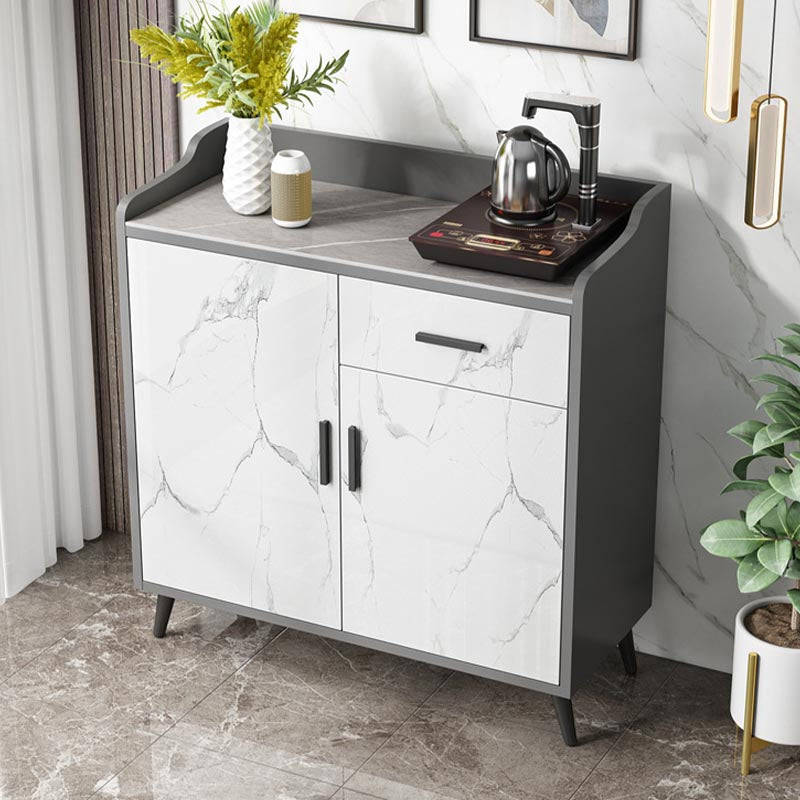 Glam Style Server Sintered Stone Top Server with Door and Drawer for Home Use