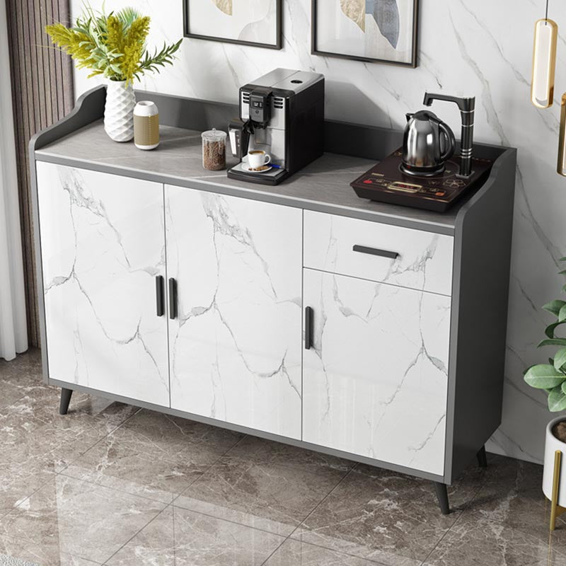 Glam Style Server Sintered Stone Top Server with Door and Drawer for Home Use