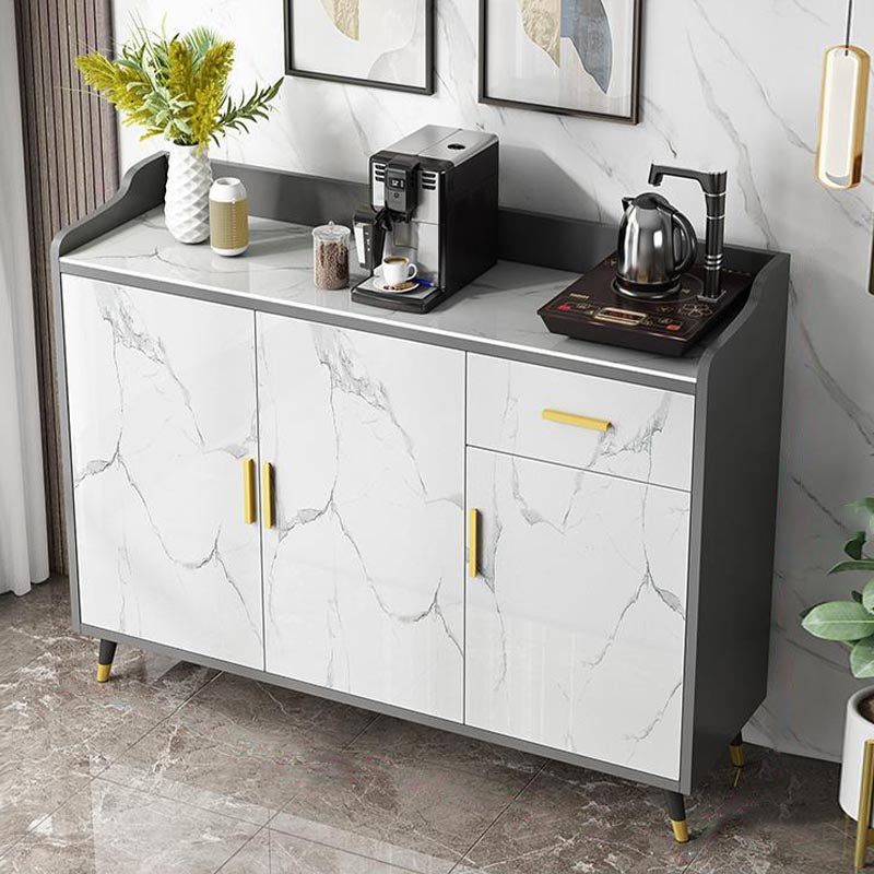 Glam Style Server Sintered Stone Top Server with Door and Drawer for Home Use