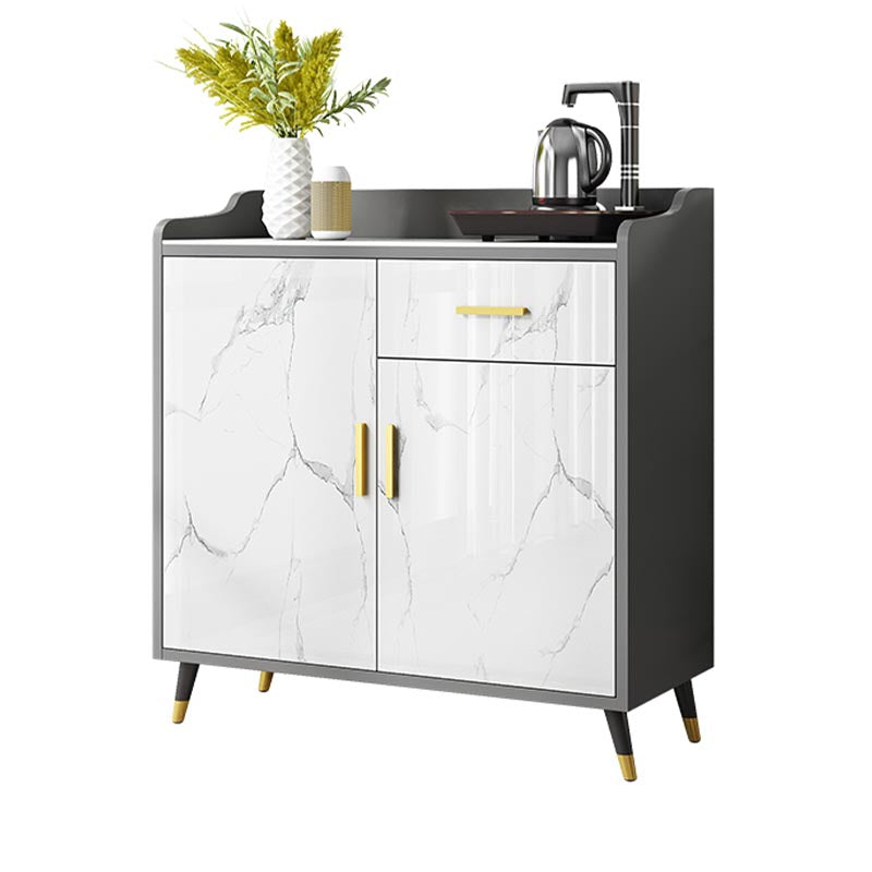 Glam Style Server Sintered Stone Top Server with Door and Drawer for Home Use