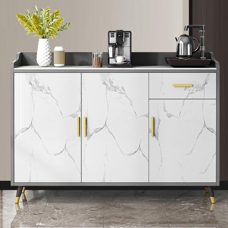 Glam Style Server Sintered Stone Top Server with Door and Drawer for Home Use