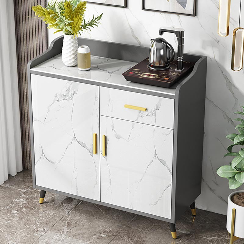 Glam Style Server Sintered Stone Top Server with Door and Drawer for Home Use