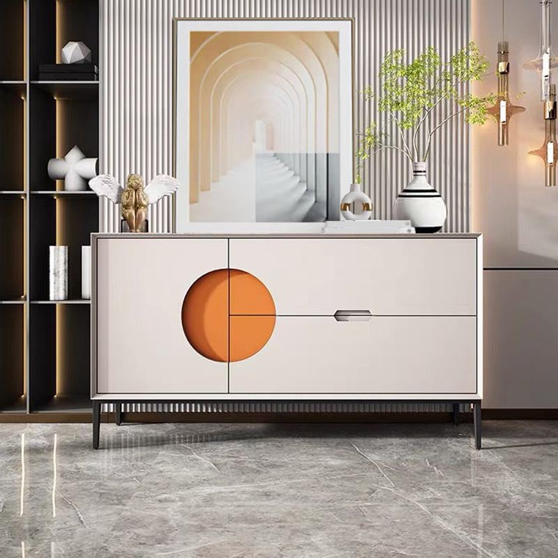 Glam Style Sideboard Wooden Dining Sideboard with Drawers for Living Room