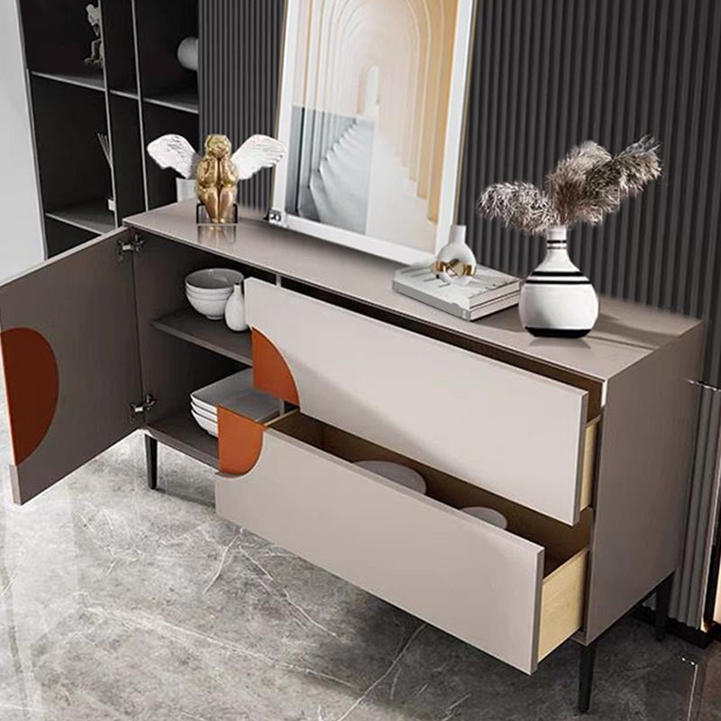 Glam Style Sideboard Wooden Dining Sideboard with Drawers for Living Room