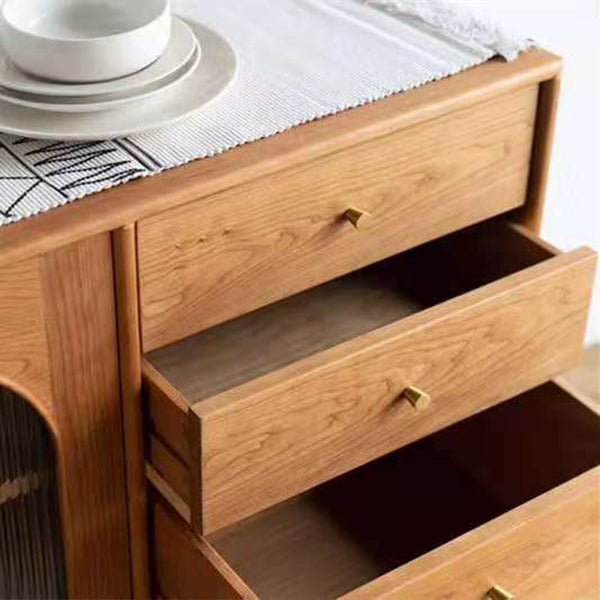 Wooden Storage Cabinet Luxury Style Sideboard with Drawers and Doors