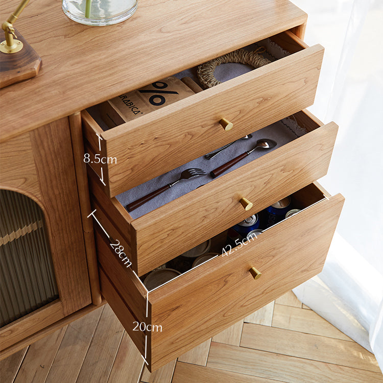 Wooden Storage Cabinet Luxury Style Sideboard with Drawers and Doors