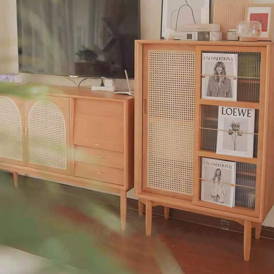 Wooden Storage Cabinet Luxury Style Sideboard with Drawers and Doors