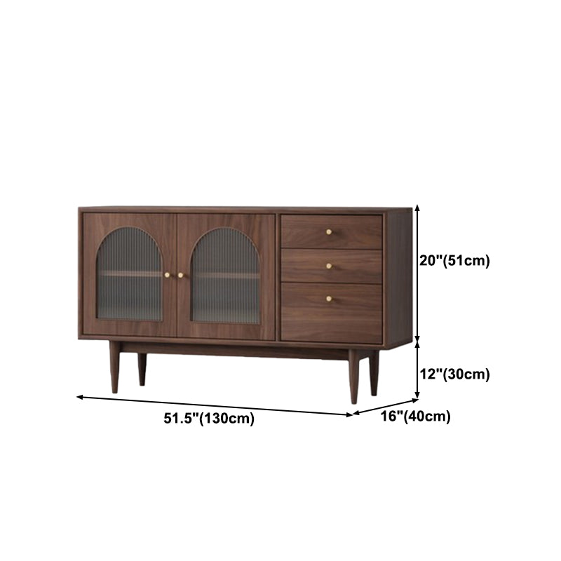 Wooden Storage Cabinet Luxury Style Sideboard with Drawers and Doors