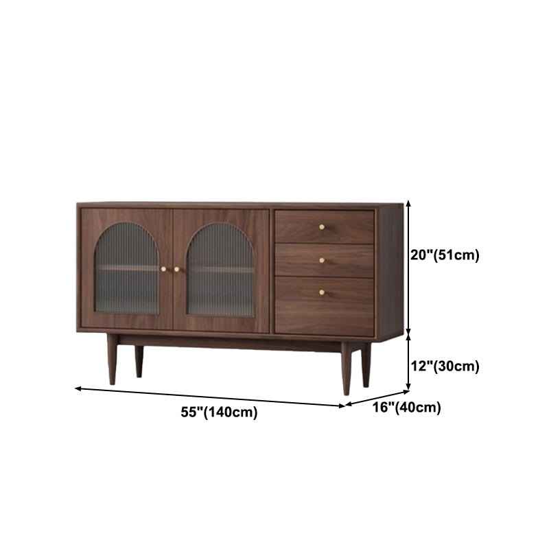 Wooden Storage Cabinet Luxury Style Sideboard with Drawers and Doors