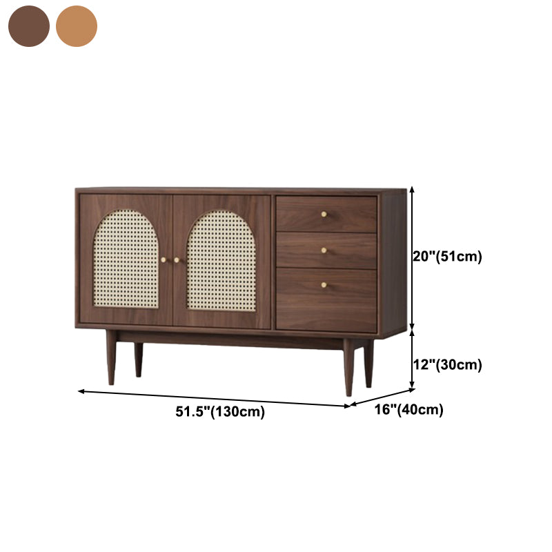 Wooden Storage Cabinet Luxury Style Sideboard with Drawers and Doors