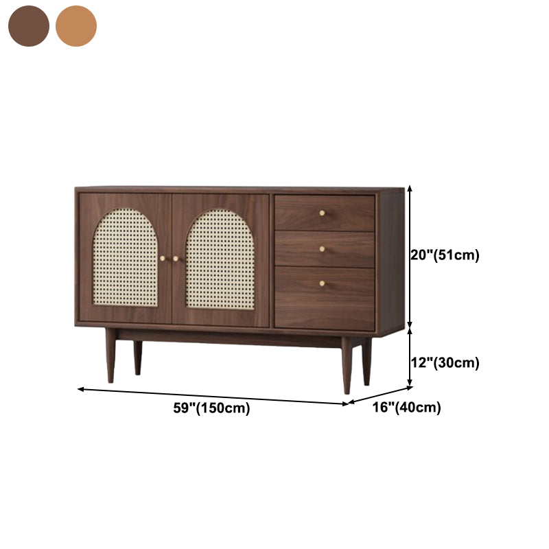 Wooden Storage Cabinet Luxury Style Sideboard with Drawers and Doors