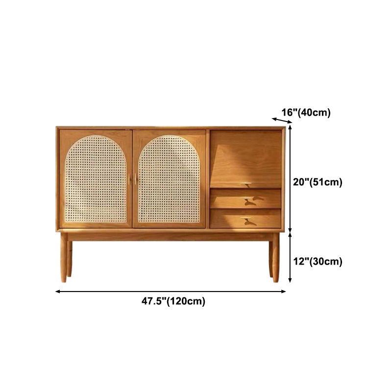 Wooden Storage Cabinet Luxury Style Sideboard with Drawers and Doors