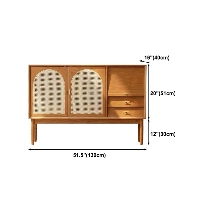 Wooden Storage Cabinet Luxury Style Sideboard with Drawers and Doors