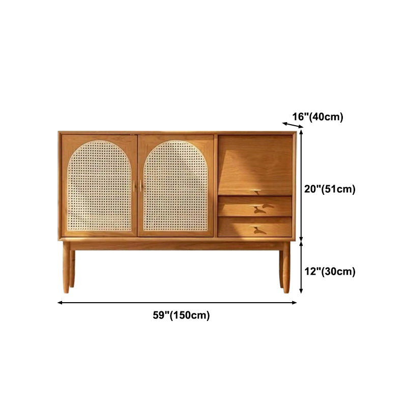 Wooden Storage Cabinet Luxury Style Sideboard with Drawers and Doors