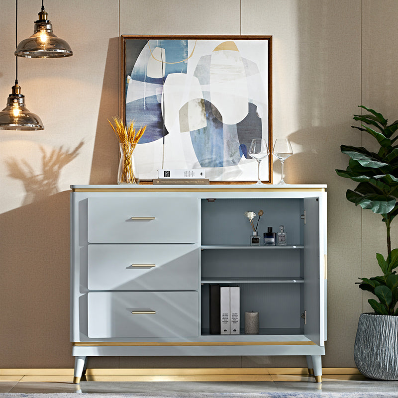 Glam Style Sideboard Wooden Dining Sideboard with Doors for Living Room