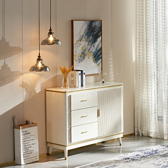 Glam Style Sideboard Wooden Dining Sideboard with Doors for Living Room