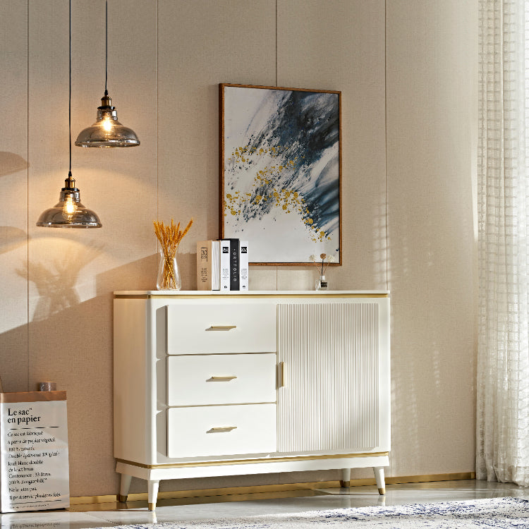 Glam Style Sideboard Wooden Dining Sideboard with Doors for Living Room