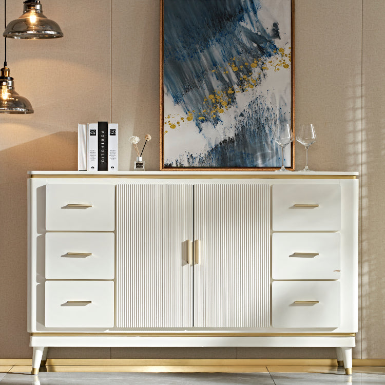 Glam Style Sideboard Wooden Dining Sideboard with Doors for Living Room