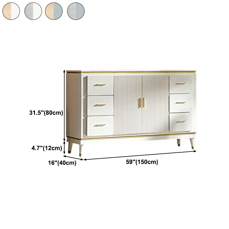 Glam Style Sideboard Wooden Dining Sideboard with Doors for Living Room