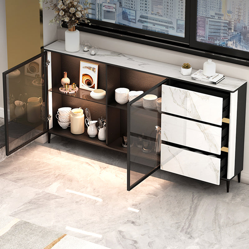 9.45"W Sideboard Contemporary Style Dining Server with 3 Drawers for Kitchen Dining Room