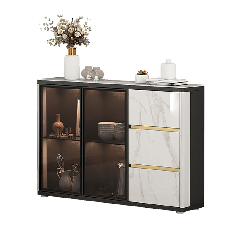 9.45"W Sideboard Contemporary Style Dining Server with 3 Drawers for Kitchen Dining Room