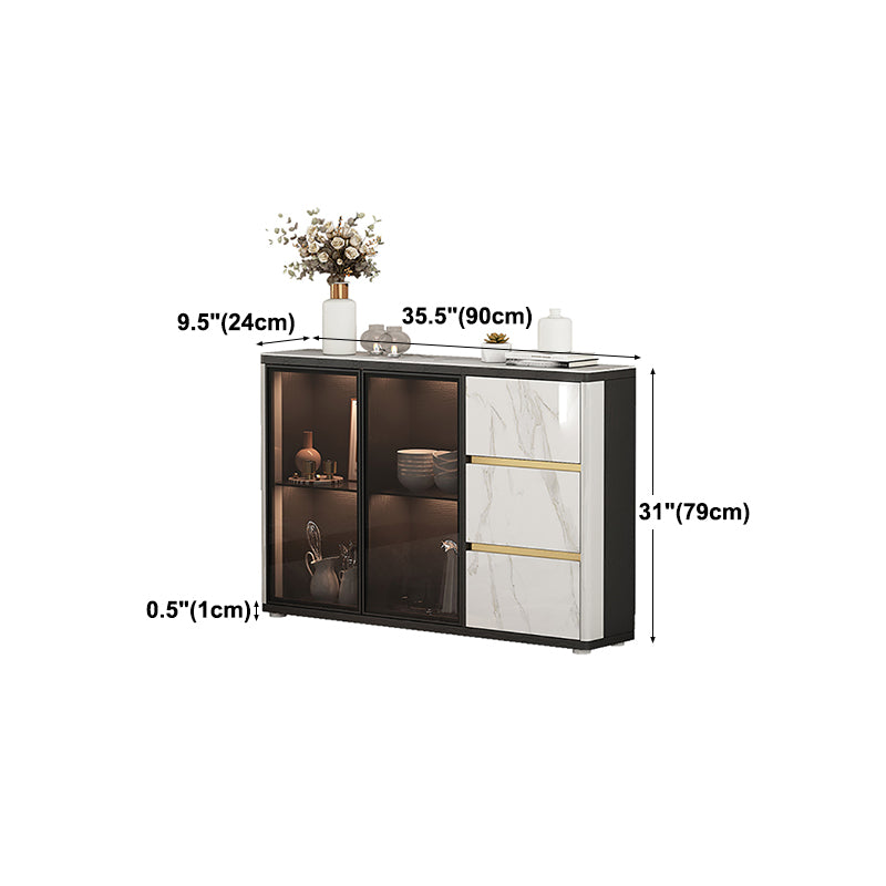 9.45"W Sideboard Contemporary Style Dining Server with 3 Drawers for Kitchen Dining Room