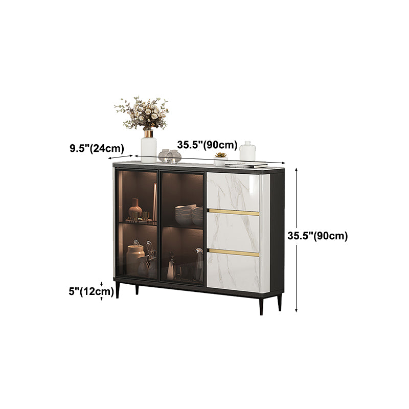 9.45"W Sideboard Contemporary Style Dining Server with 3 Drawers for Kitchen Dining Room