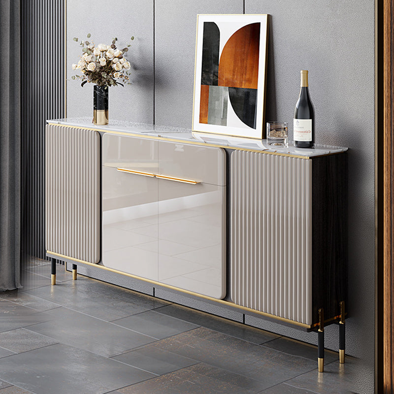 Stone Contemporary Sideboard Dining Room Adjustable Shelves Sideboard