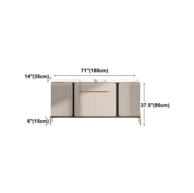 Stone Contemporary Sideboard Dining Room Adjustable Shelves Sideboard