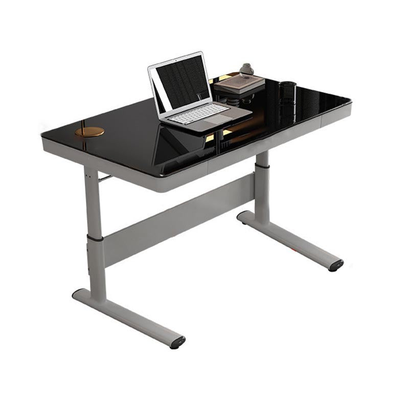 Contemporary Style Standing Desk Converter Metal Trestle Base Desk for Office