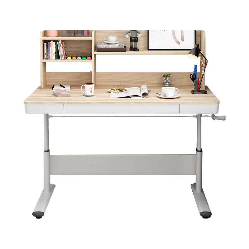 Contemporary Style Standing Desk Converter Metal Trestle Base Desk for Office