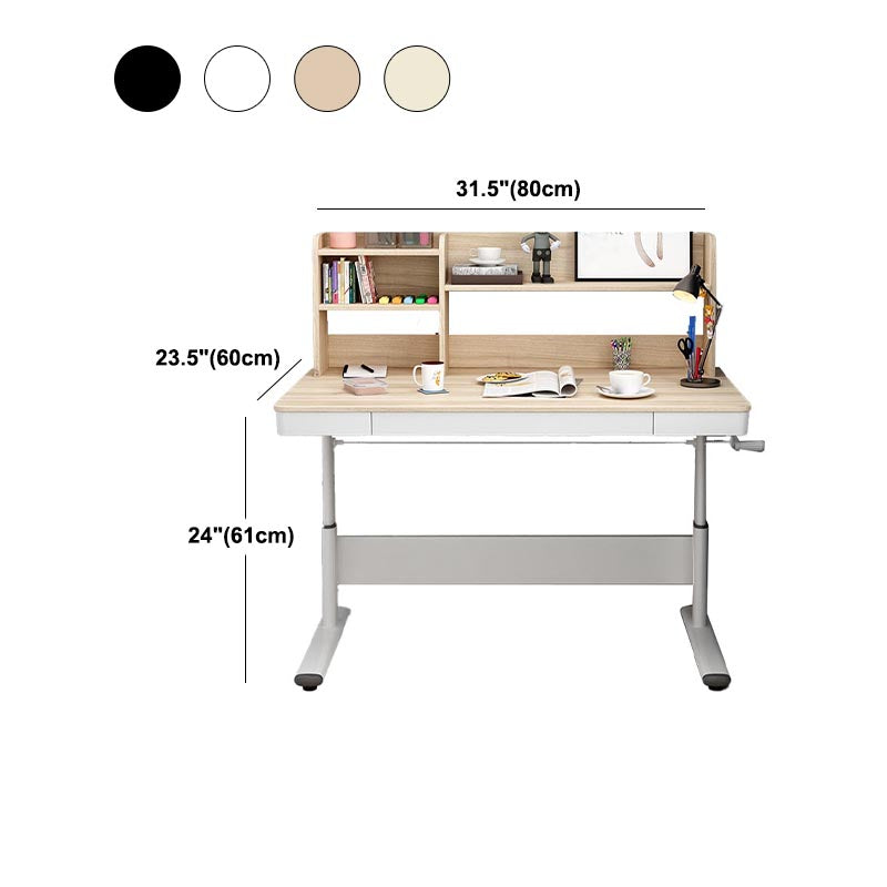 Contemporary Style Standing Desk Converter Metal Trestle Base Desk for Office