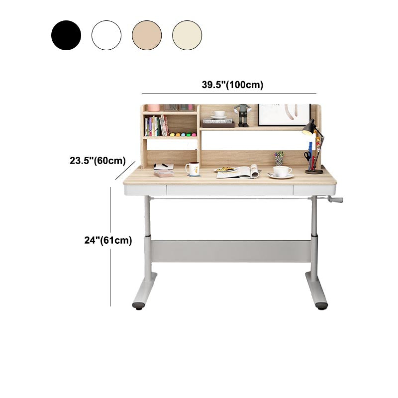 Contemporary Style Standing Desk Converter Metal Trestle Base Desk for Office