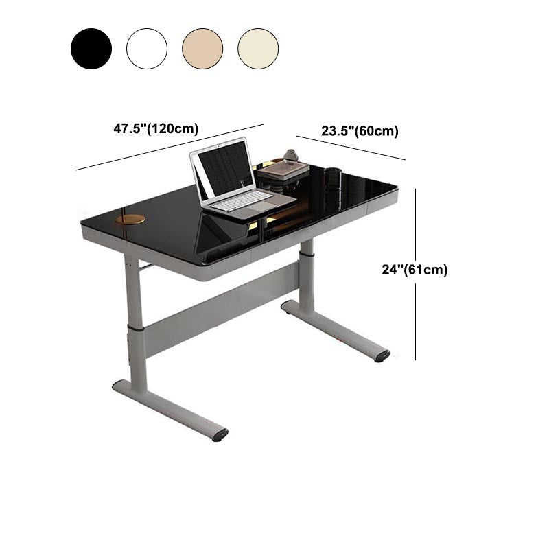 Contemporary Style Standing Desk Converter Metal Trestle Base Desk for Office