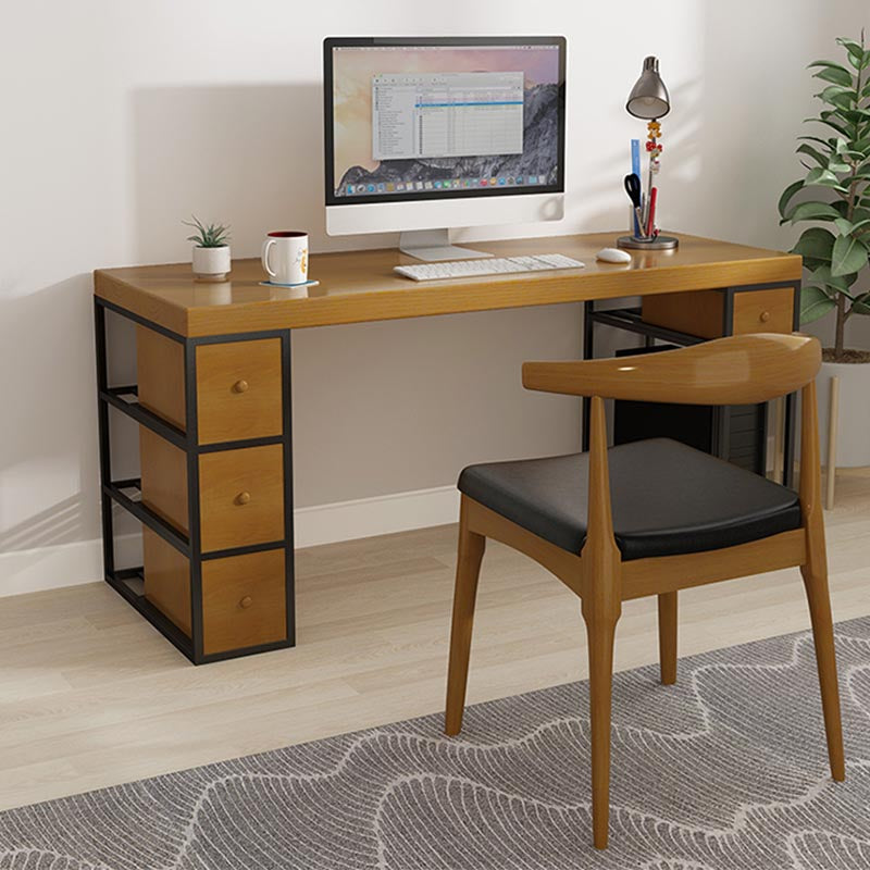 Modern Style Writing Desk Rectangular Solid Wood Sled Office Desk for Home