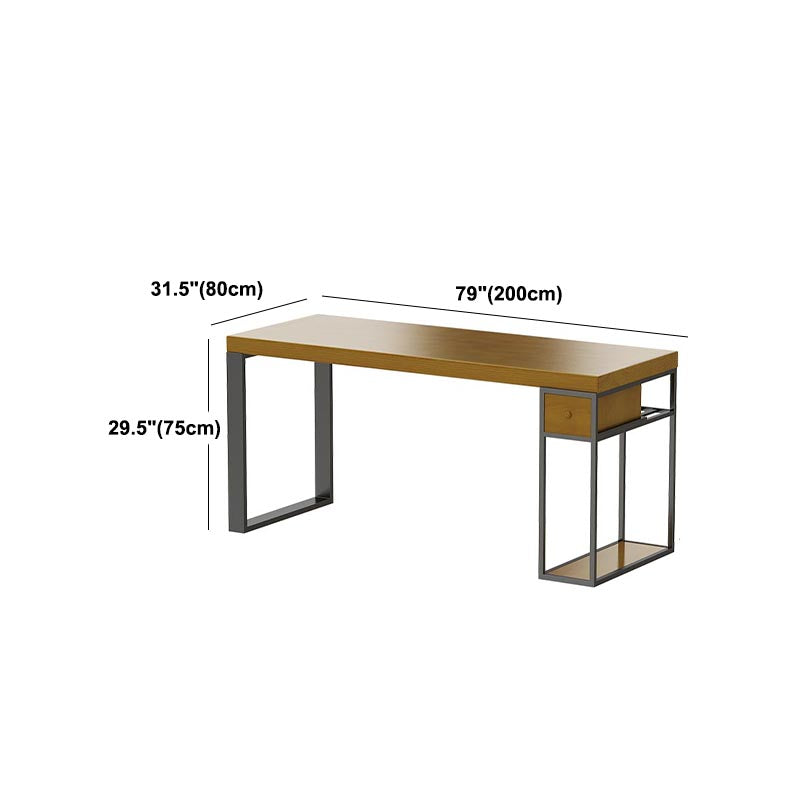 Modern Style Writing Desk Rectangular Solid Wood Sled Office Desk for Home