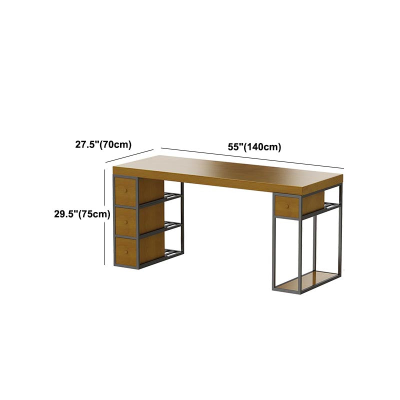 Modern Style Writing Desk Rectangular Solid Wood Sled Office Desk for Home