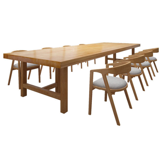 Pine Solid Wood Meeting Table Modern Style Rectangle Office Desk