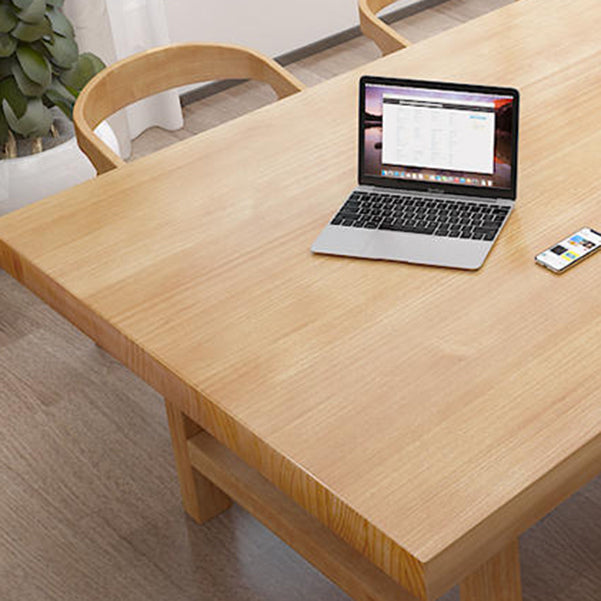 Pine Solid Wood Meeting Table Modern Style Rectangle Office Desk