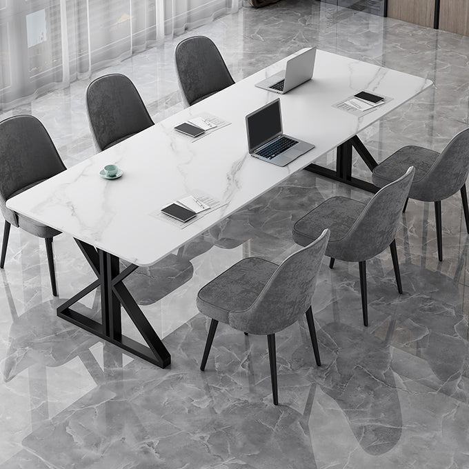 Rectangle Meeting Table Industrial Office Desk of Sintered Stone