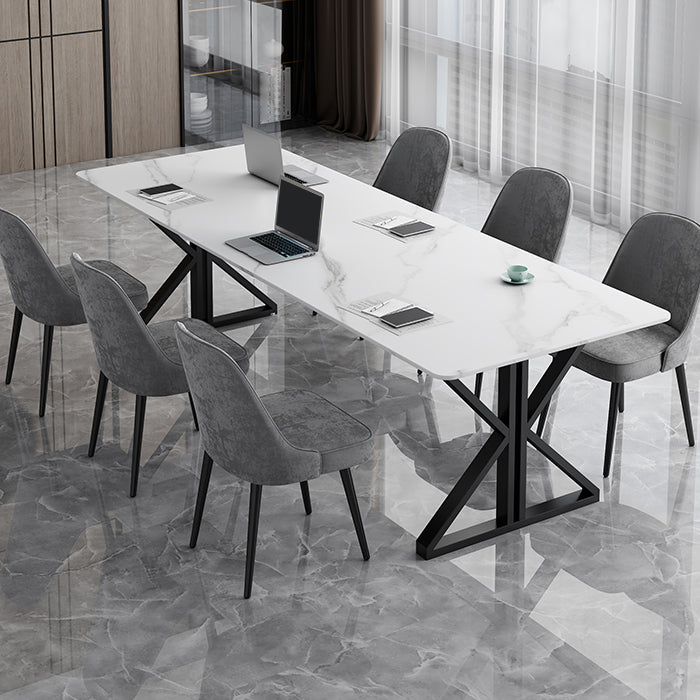 Rectangle Meeting Table Industrial Office Desk of Sintered Stone