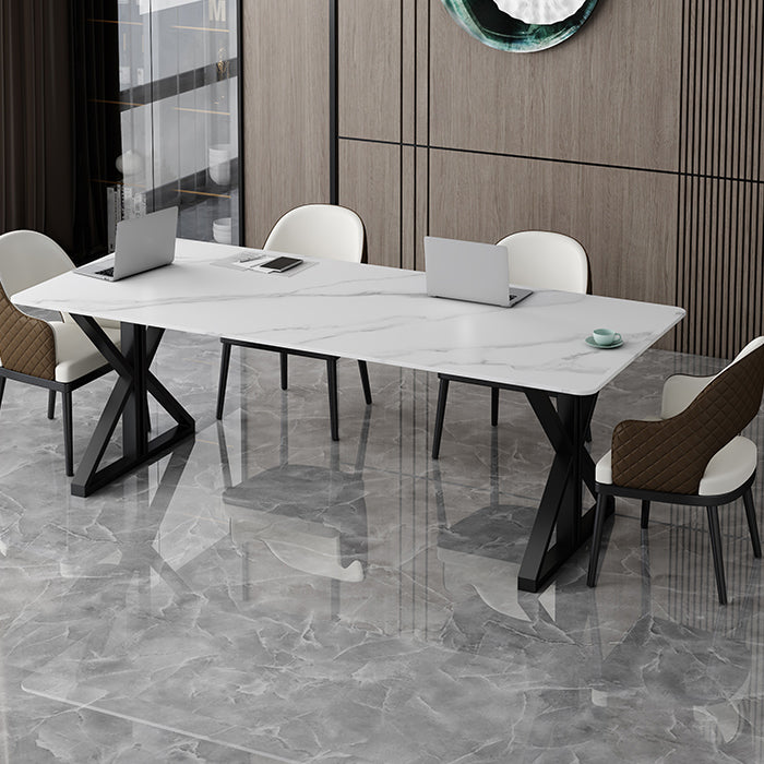 Rectangle Meeting Table Industrial Office Desk of Sintered Stone